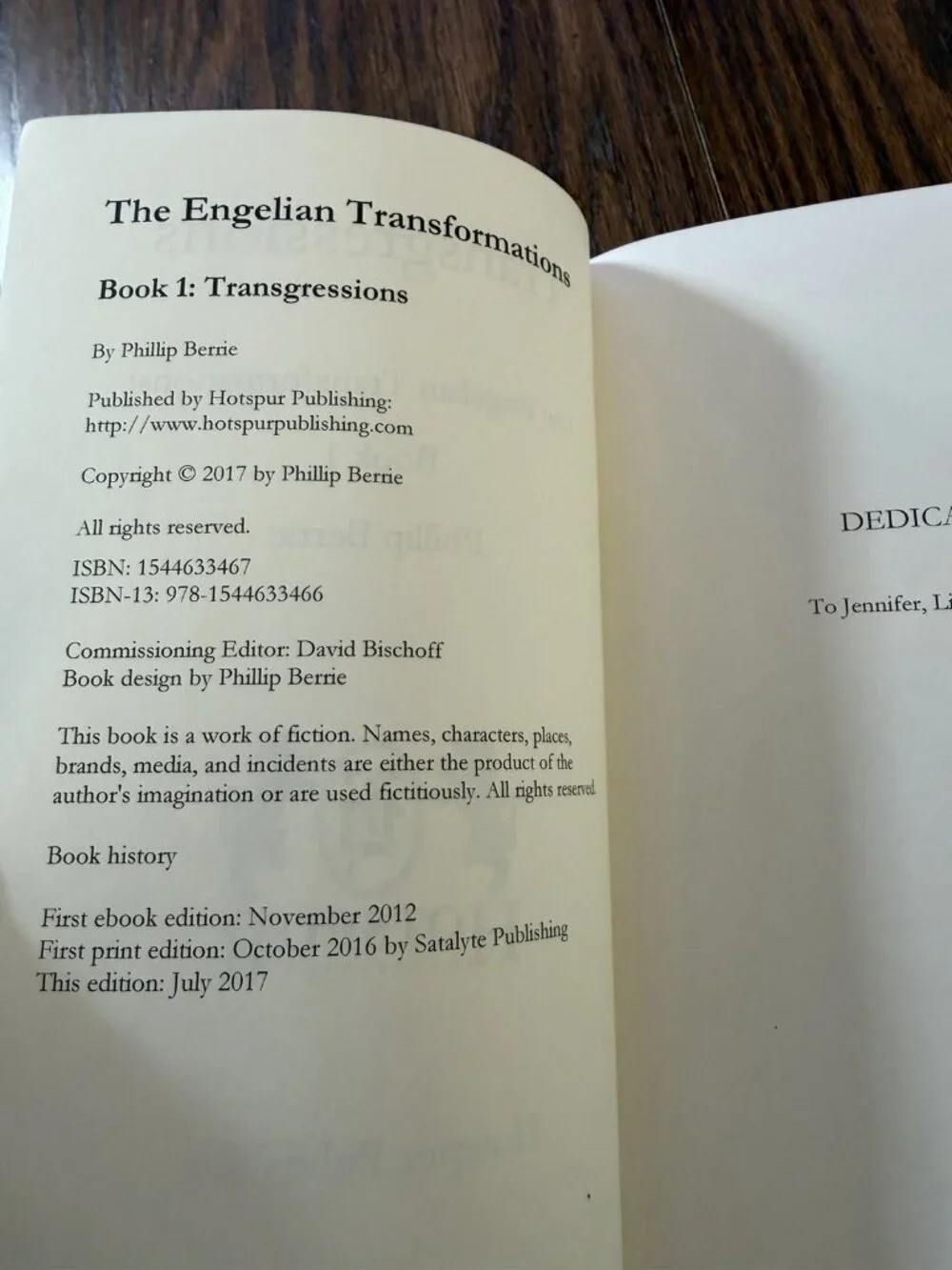 Transgressions‎ by Phillip W. Berrie (English) Paperback Book
